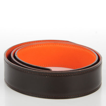 Hermes Box Swift 32mm Belt Strap 75 Chocolate Orange 2 of 5