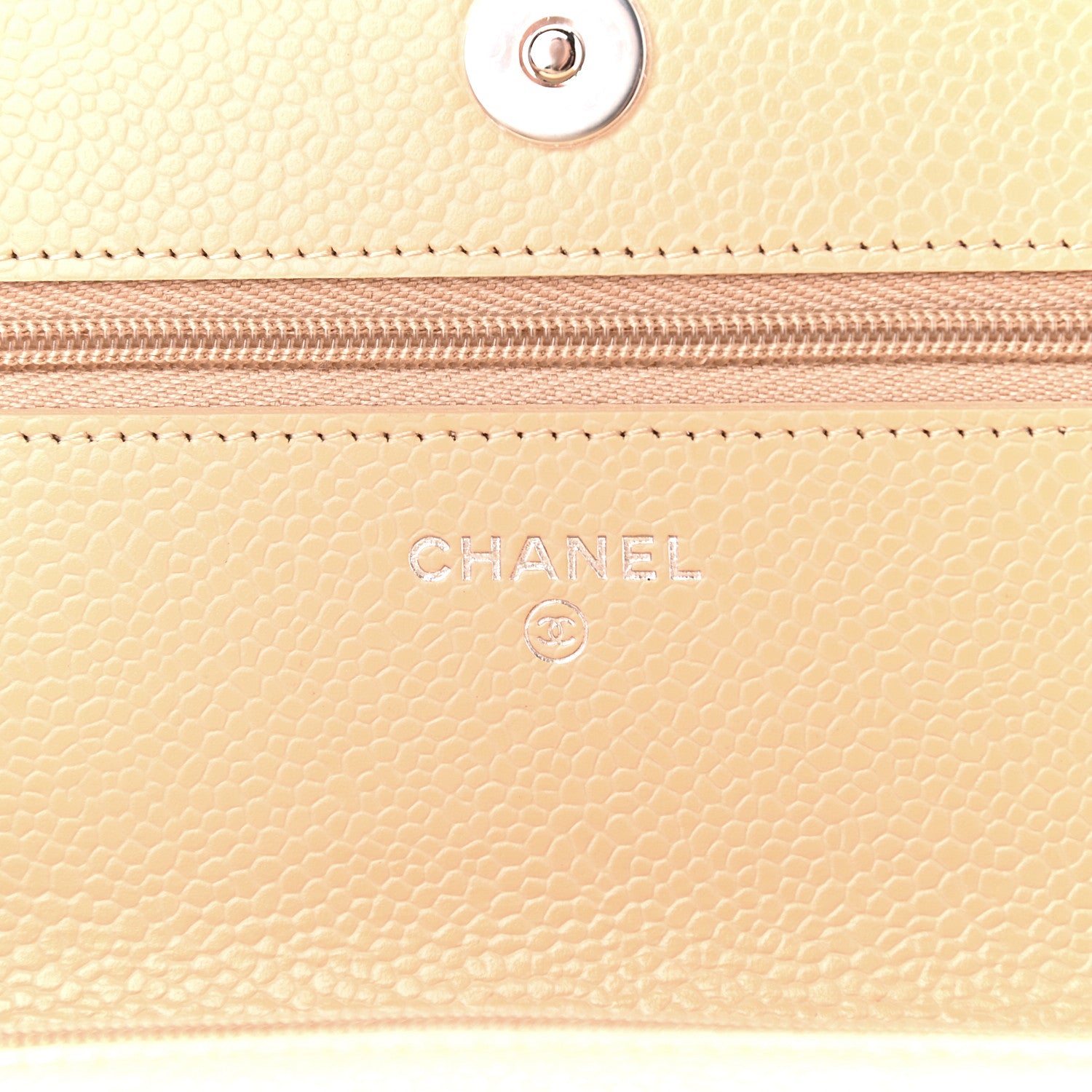 Chanel Caviar Quilted Wallet On Chain WOC Beige 6 of 11