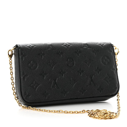 Louis Vuitton Empreinte Pochette Felicie Chain Wallet Black 3 of 15