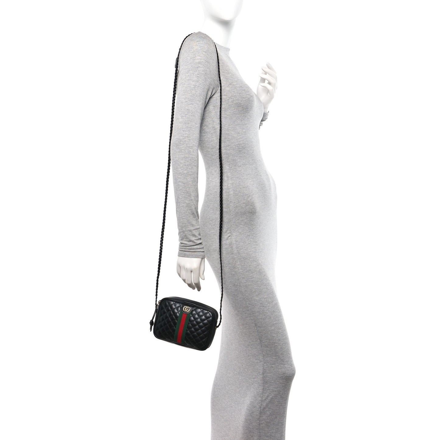 Calfskin Trapuntata Web Mini GG Shoulder Bag Black