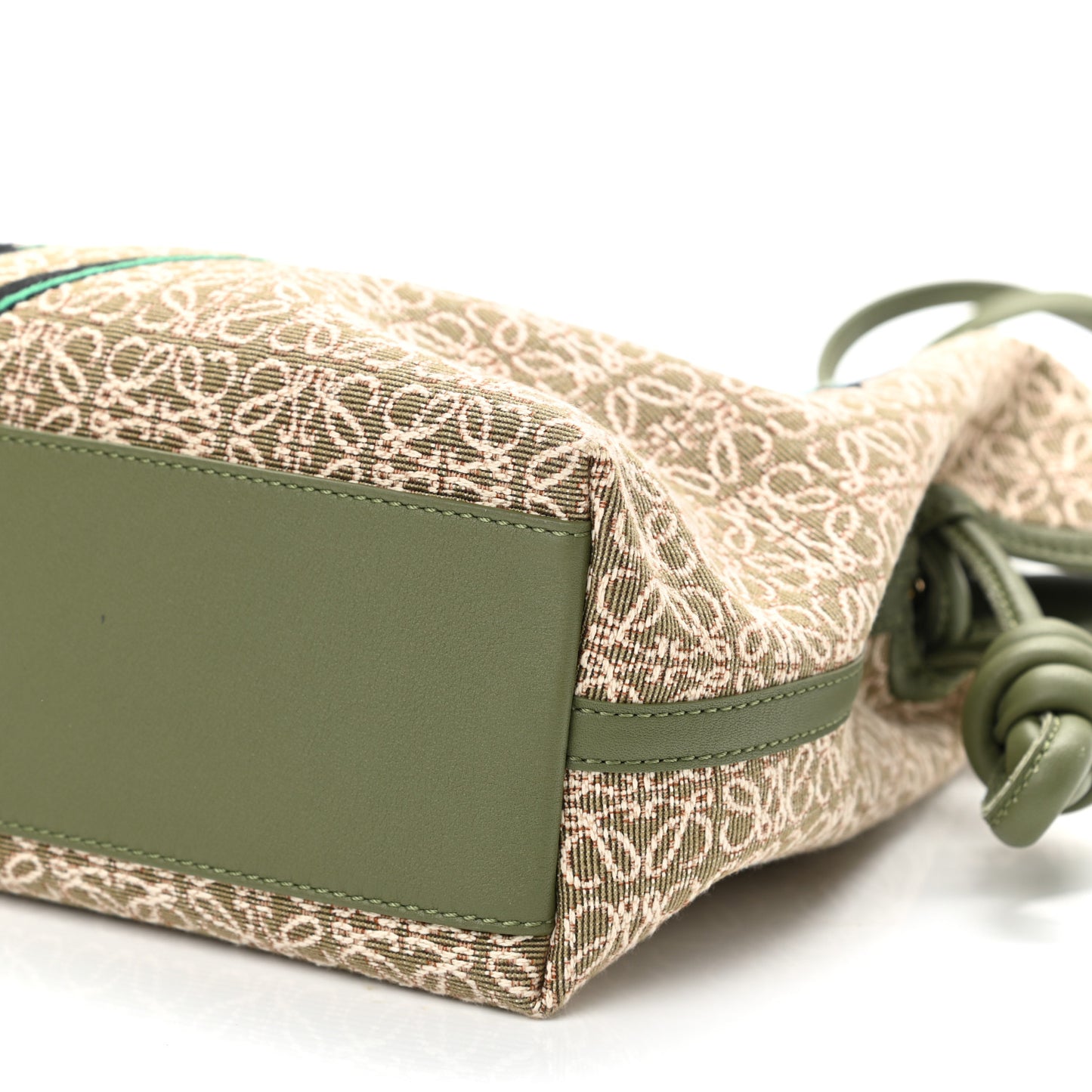 Canvas Calfskin Flamenco Knot Bag Green