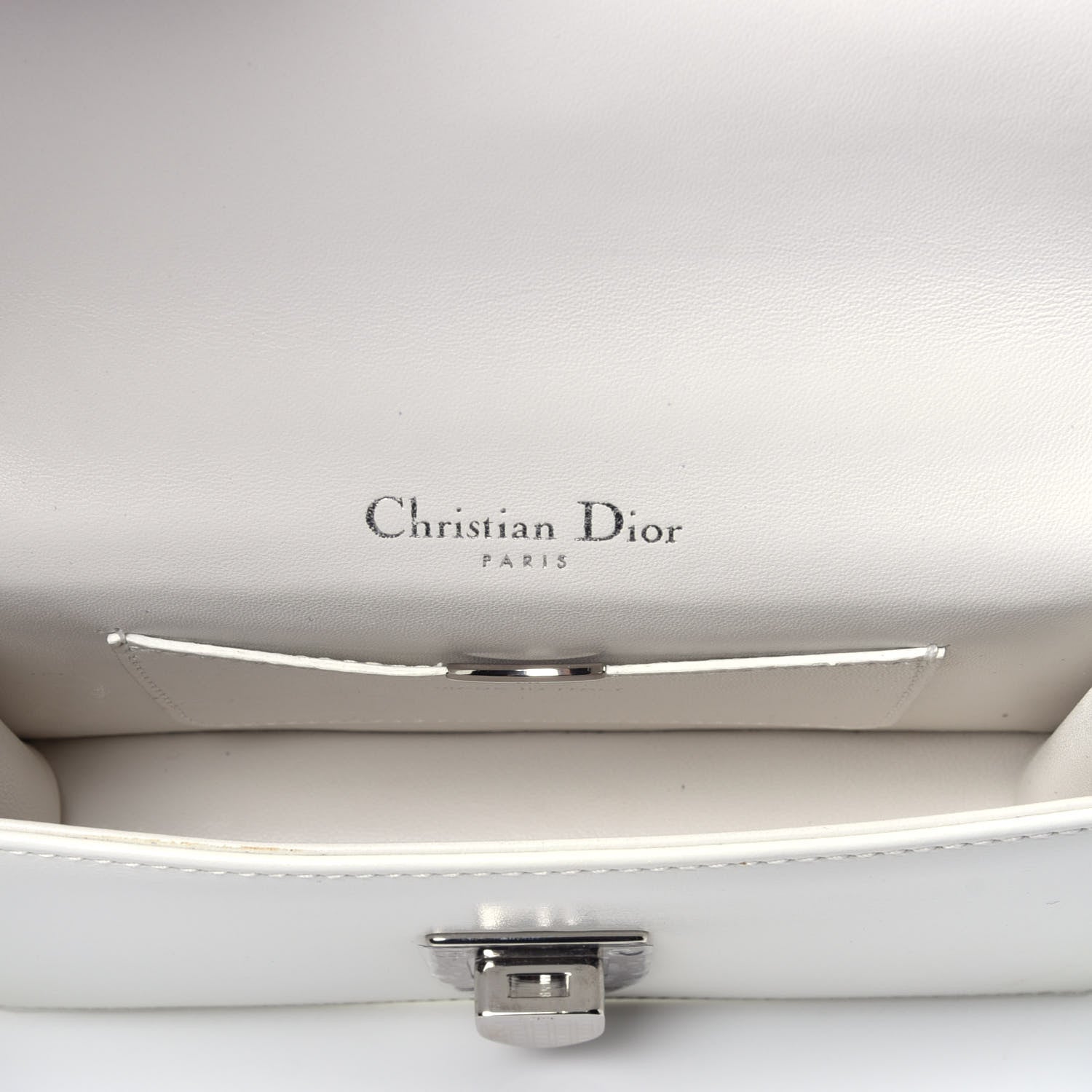 Christian Dior Calfskin Printed Medium Diorama Flap Bag White 5 of 10