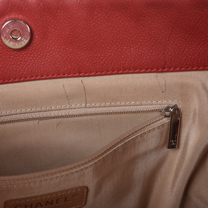 Chanel Caviar Quilted Expandable Zip Shoulder Bag Red 8 of 8