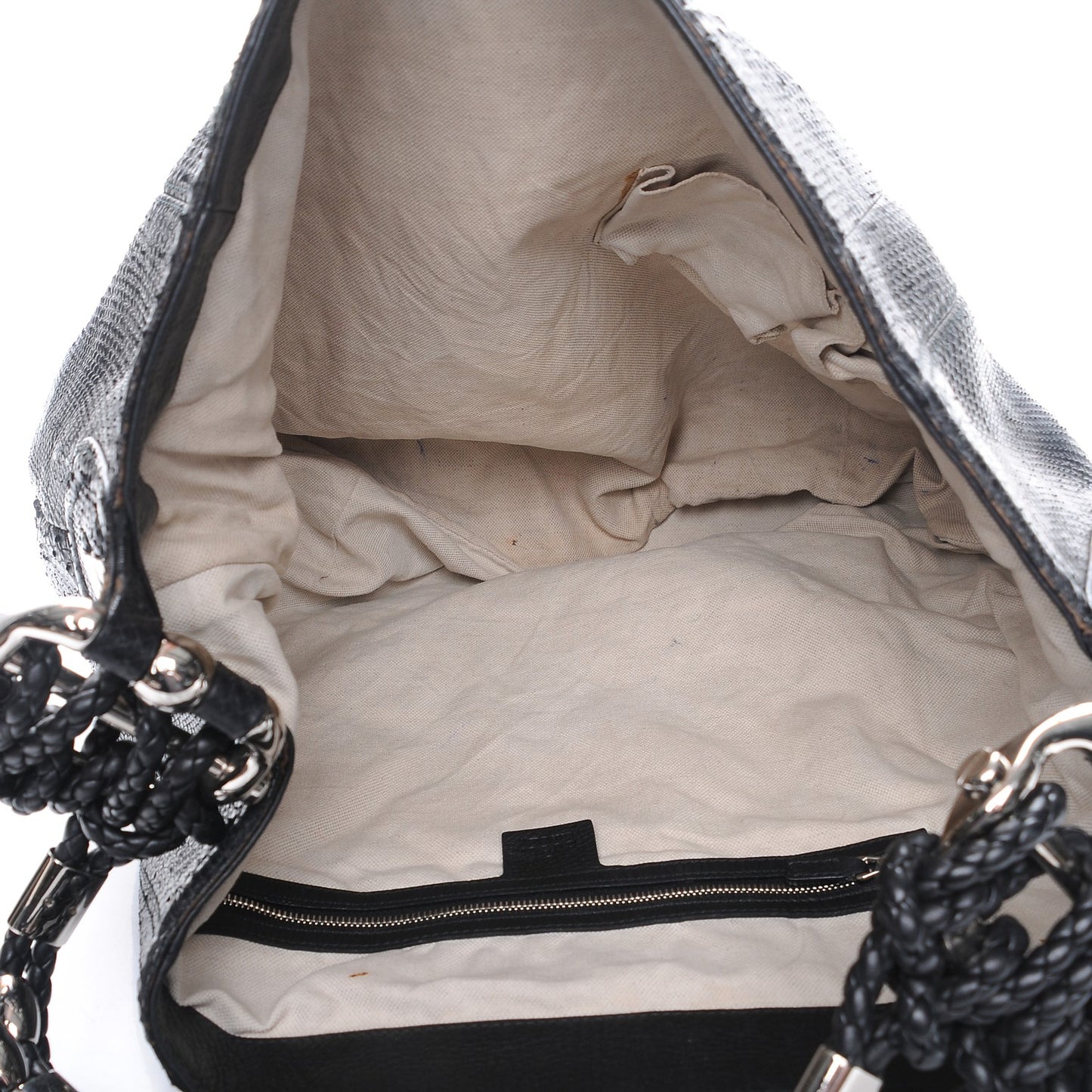 Python Large Techno Horsebit Hobo Black