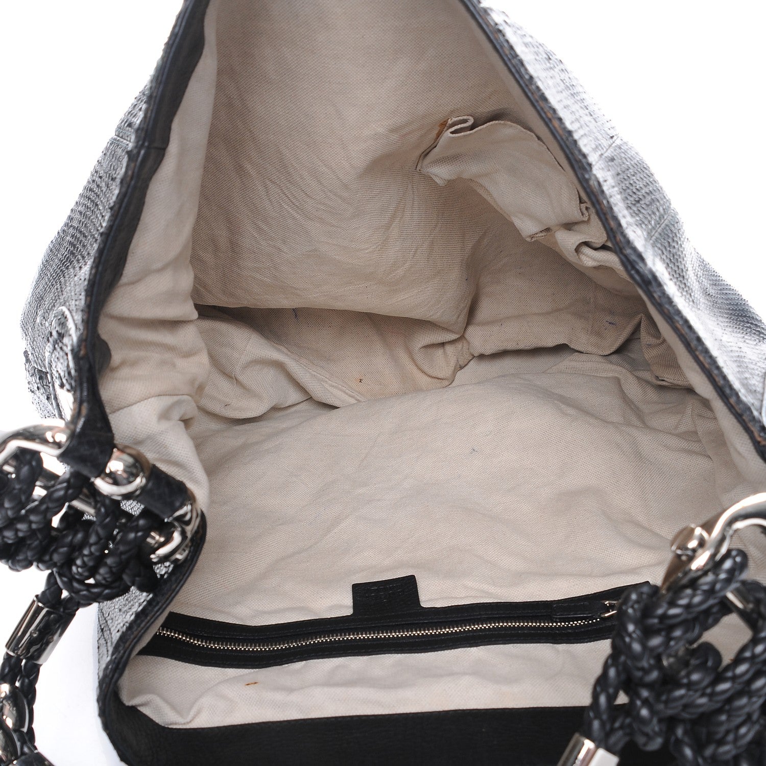 Gucci Python Large Techno Horsebit Hobo Black 5 of 10