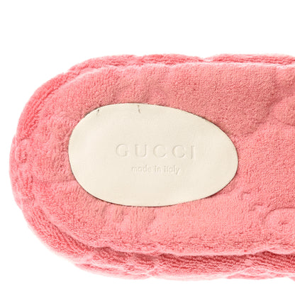 Gucci Terry Cloth GG Monogram Angelina Platform 55mm Slide Sandals 37.5 Wild Rose 7 of 9