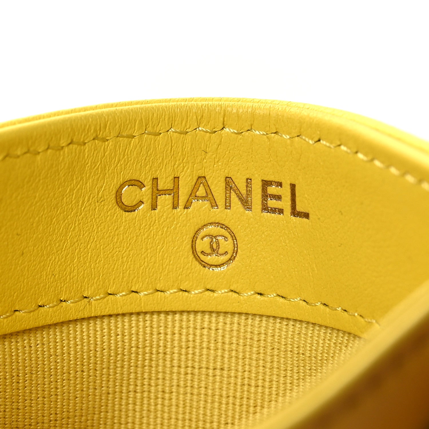 Chanel Lambskin Quilted Chanel 19 Card Holder Yellow 6 of 10