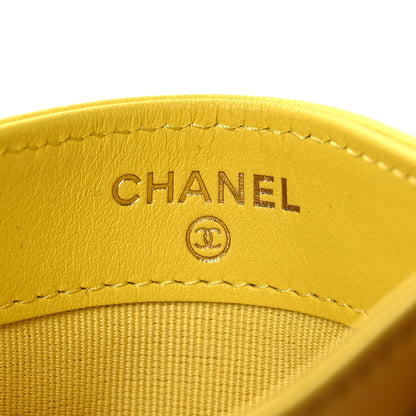 Chanel Lambskin Quilted Chanel 19 Card Holder Yellow 6 of 10