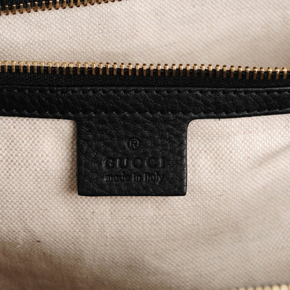 Gucci Canvas Cellarius Calfskin Flora Knight Large Bamboo Shopper Tote Black 6 of 7