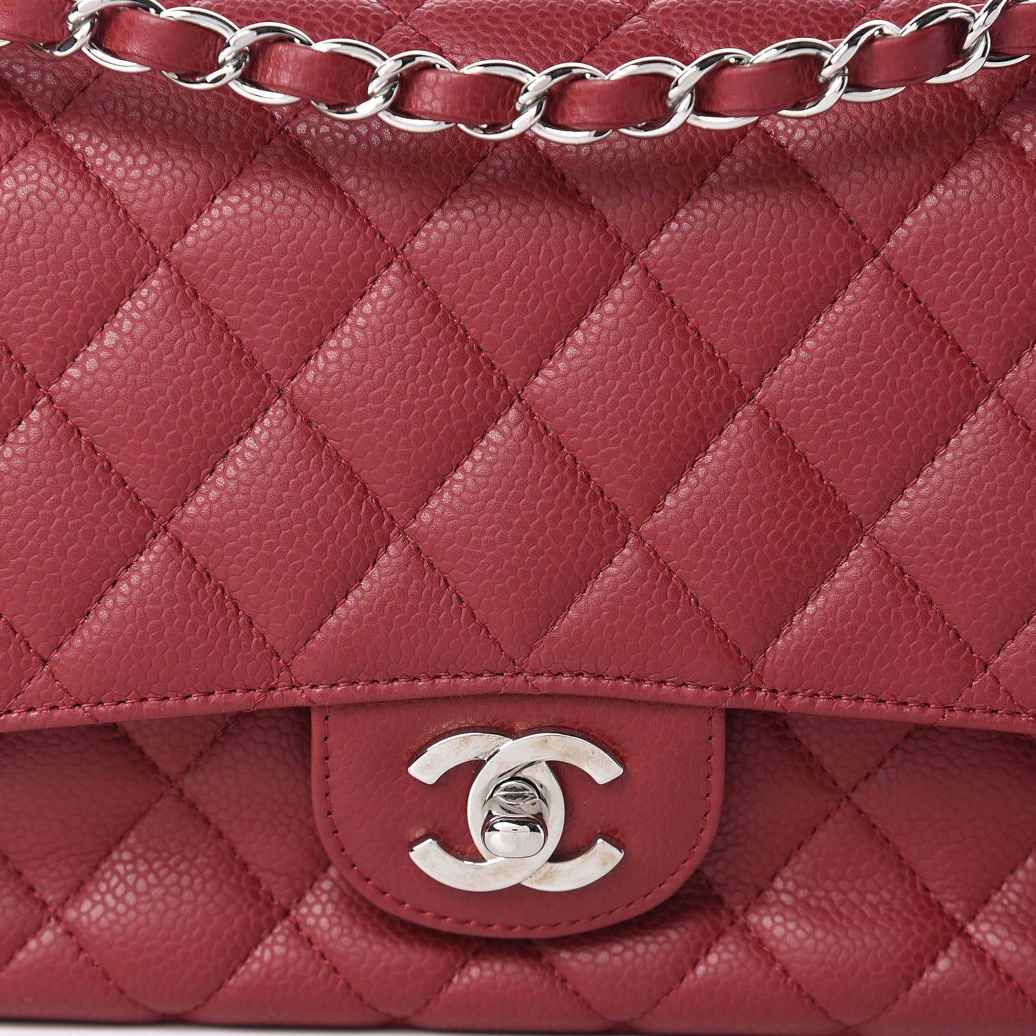 Chanel Caviar Quilted Medium Double Flap Red 8 of 19