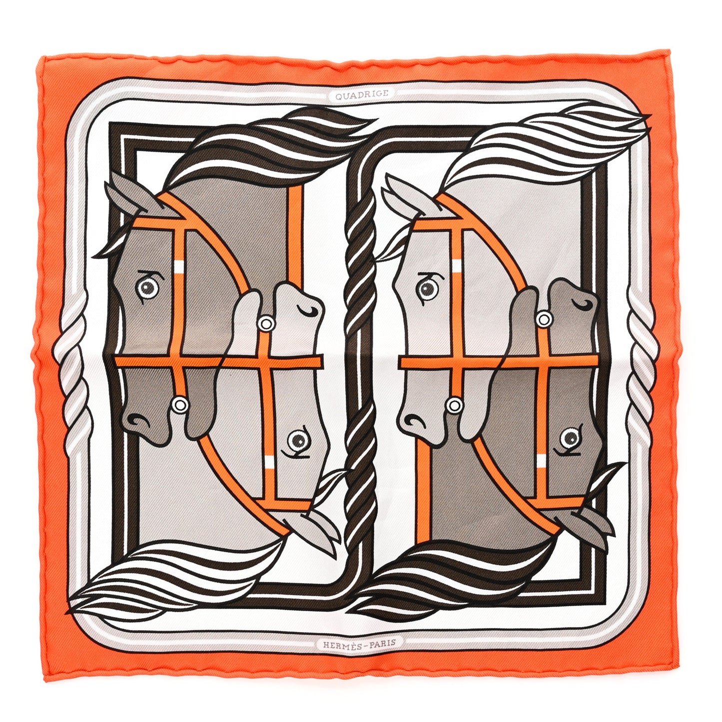 Silk Quadrige II Nano Scarf 20 Orange Etoupe White