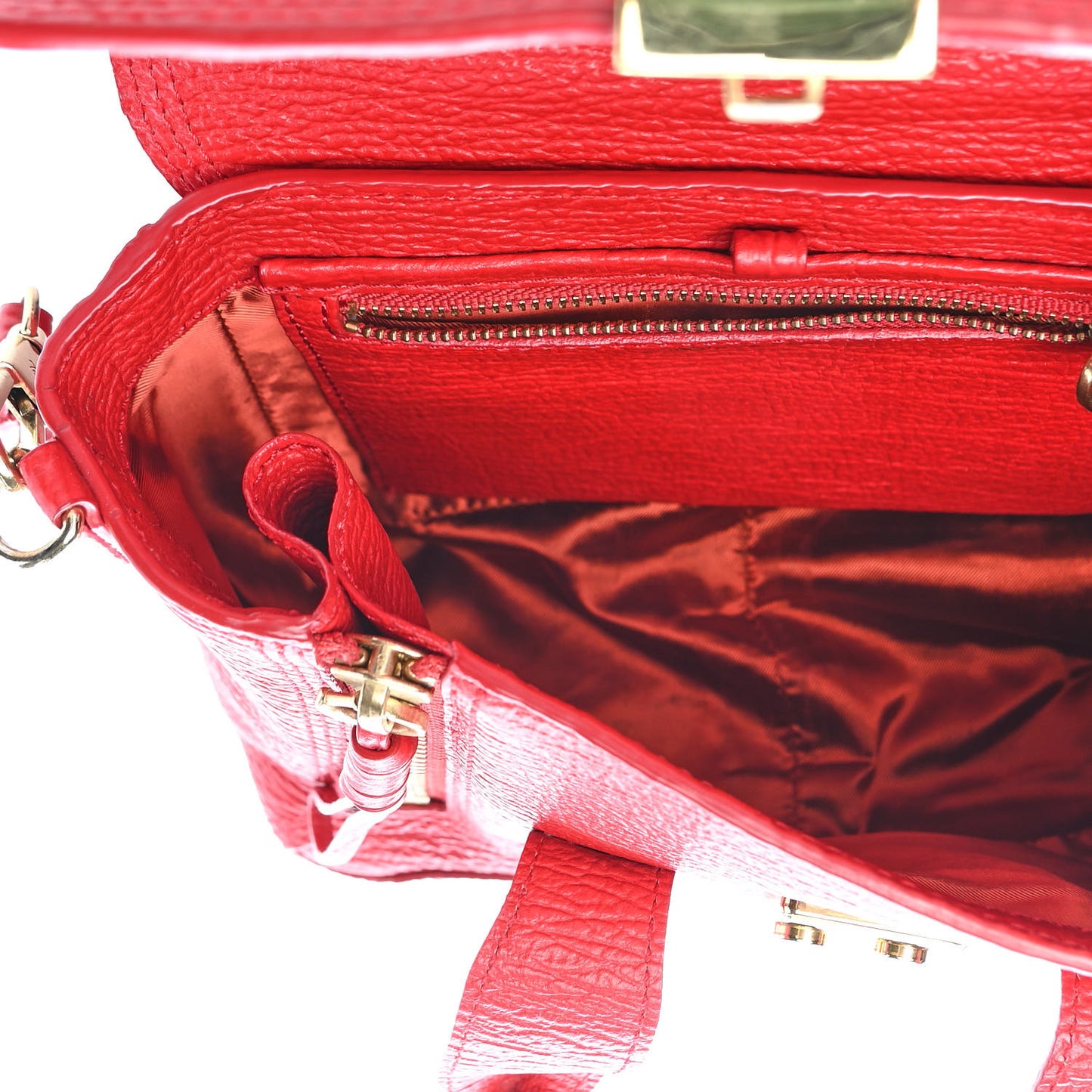 Textured Calfskin Mini Pashli Satchel Red