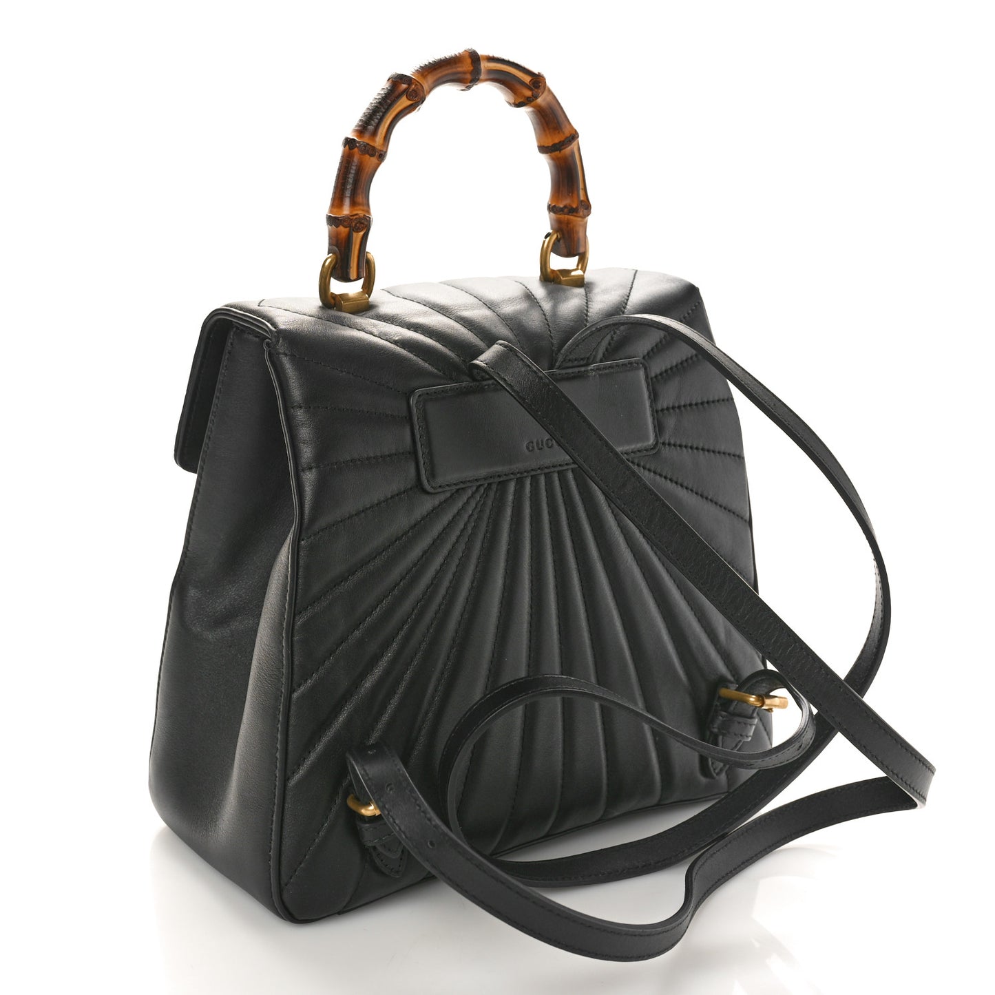 Calfskin Bamboo Trapuntata Queen Margaret Backpack Black