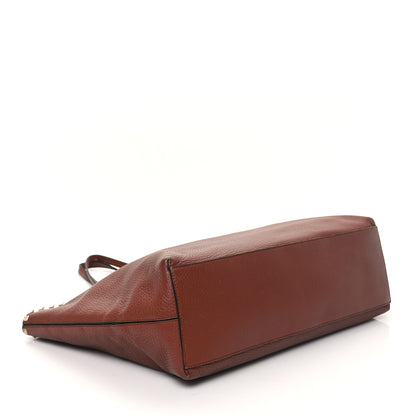 Valentino Garavani Grained Calfskin Rockstud Shoulder Tote Bright Cognac 4 of 12