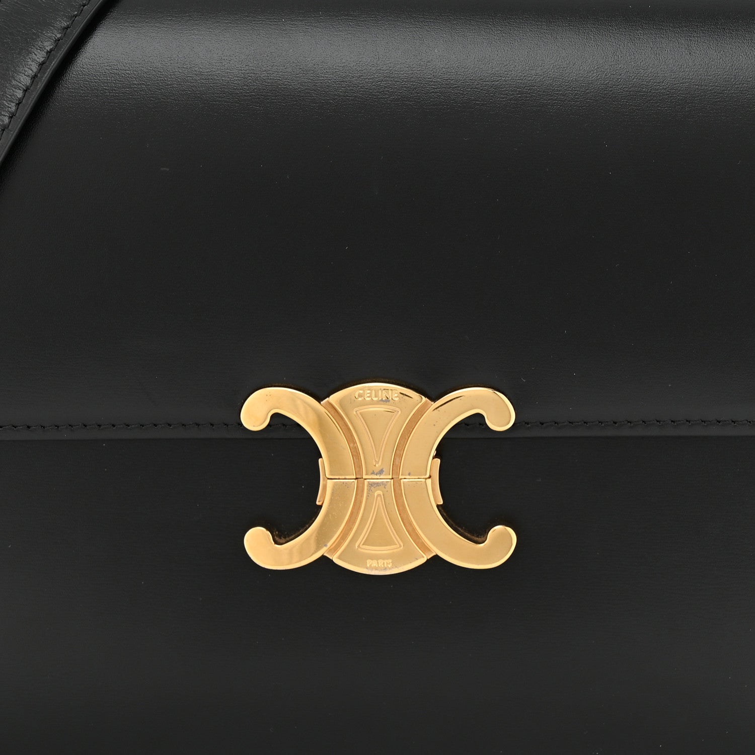 Celine Shiny Calfskin Medium Triomphe Black 9 of 11