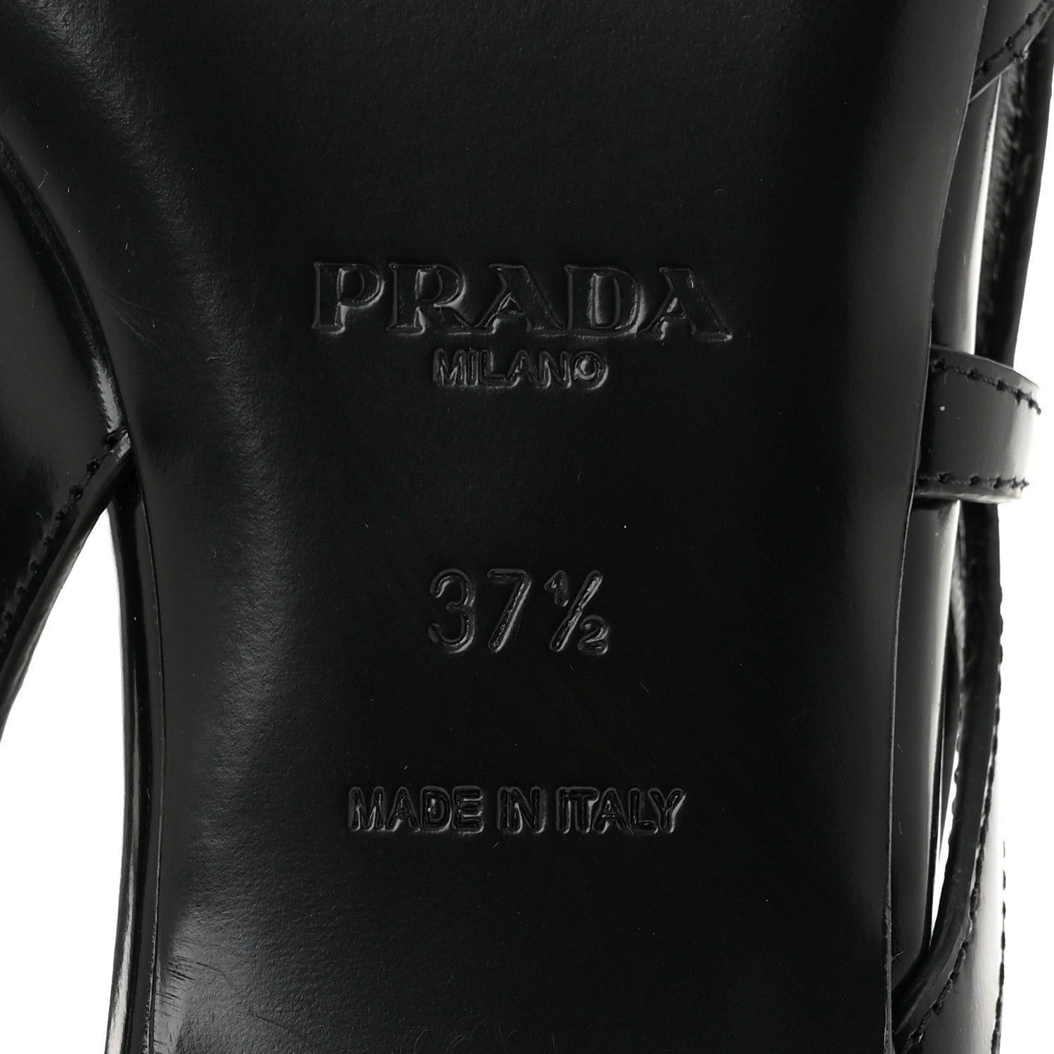 Prada Spazzolato Cut Out Ballerina Flats 37.5 Black 8 of 8