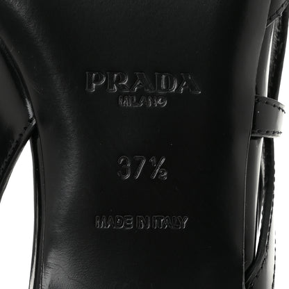 Prada Spazzolato Cut Out Ballerina Flats 37.5 Black 8 of 8