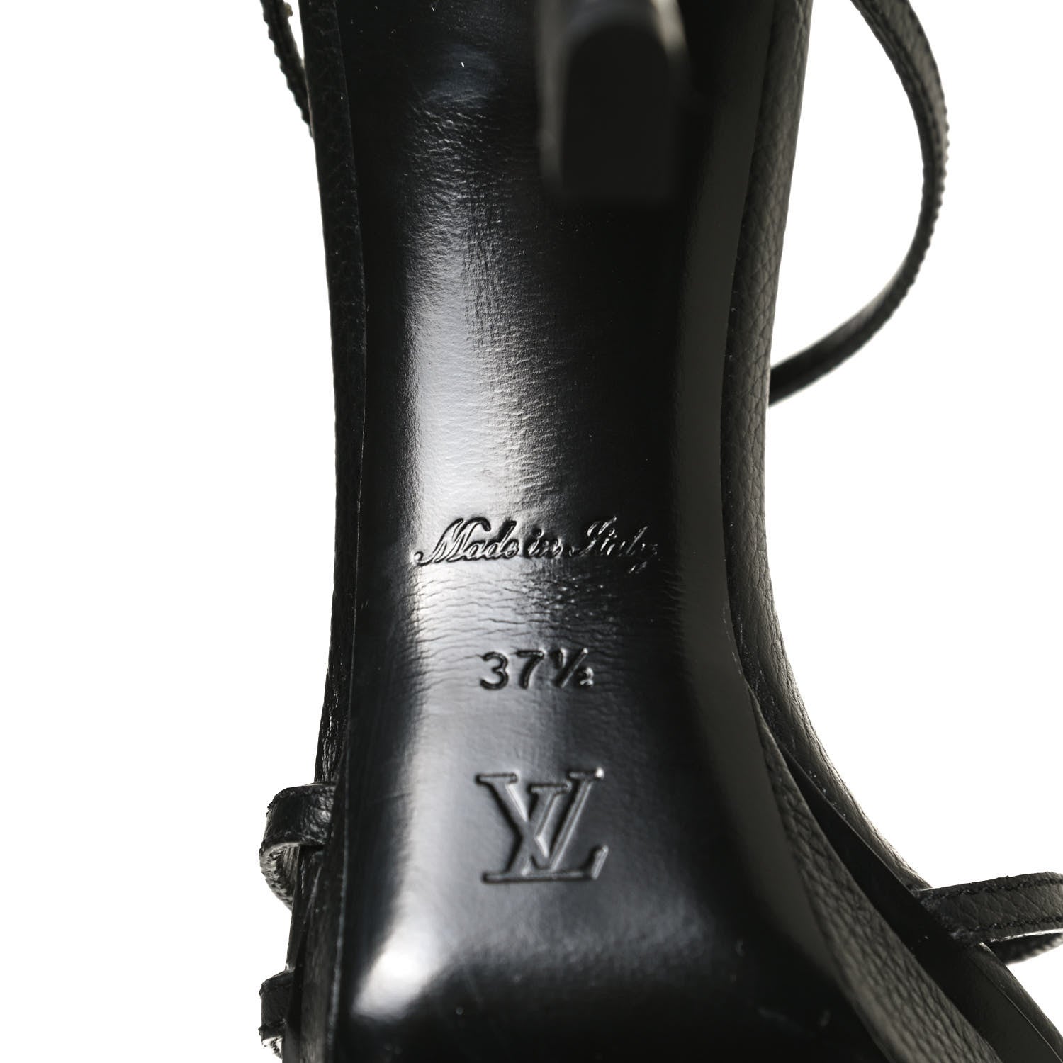 Louis Vuitton Calfskin Roma Platform Sandals 37.5 Black 9 of 10