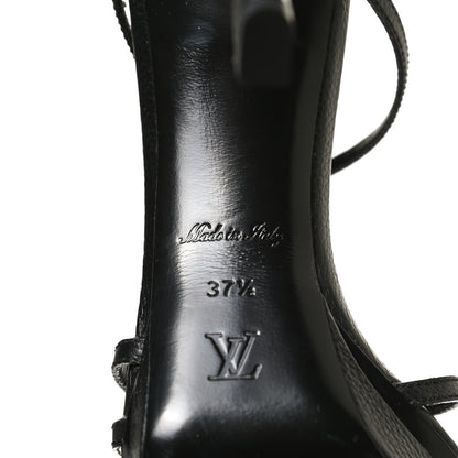 Louis Vuitton Calfskin Roma Platform Sandals 37.5 Black 9 of 10