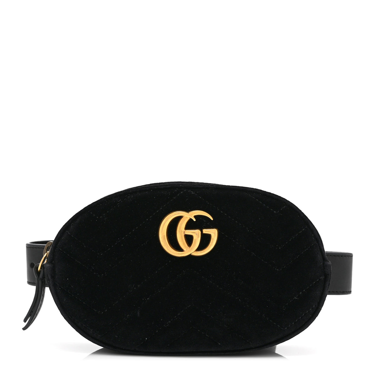 Velvet Matelasse GG Marmont Belt Bag 85 34 Black