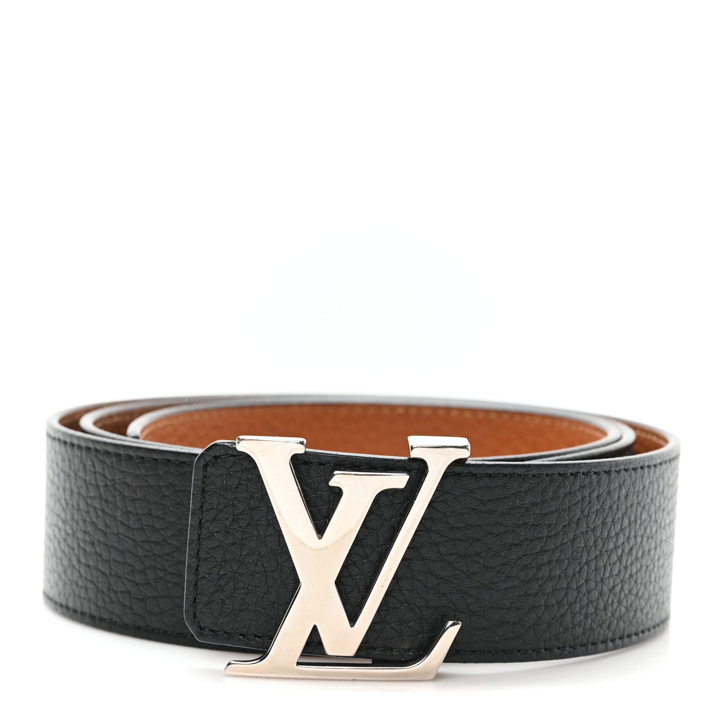 Taurillon Calfskin 30mm LV Initiales Reversible Belt 95 38 Black