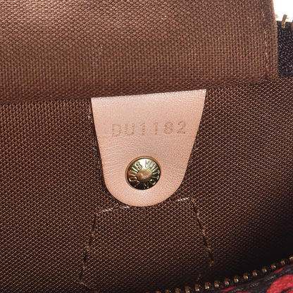 Louis Vuitton Monogram Kusama Town Speedy 30 Red 6 of 7