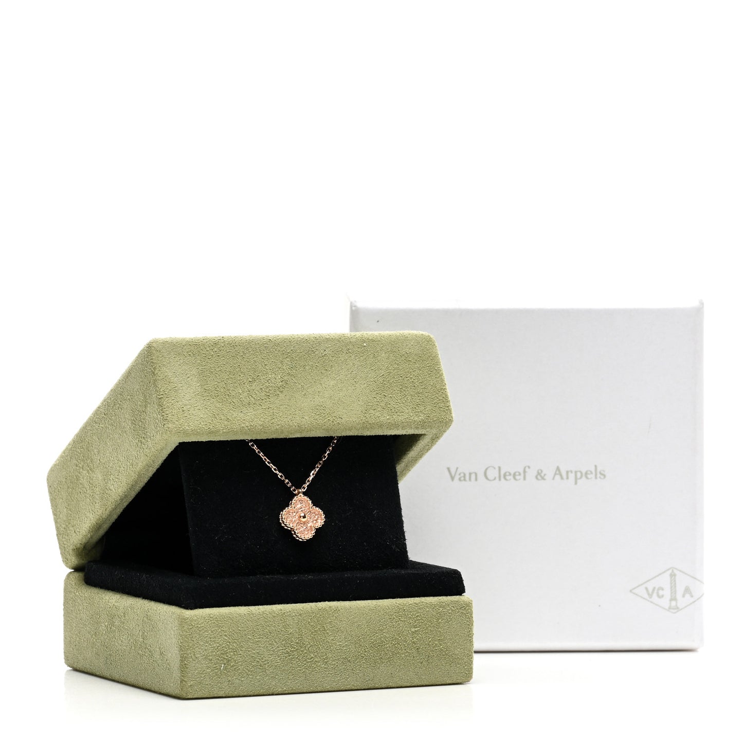 18K Rose Gold Sweet Alhambra Pendant Necklace