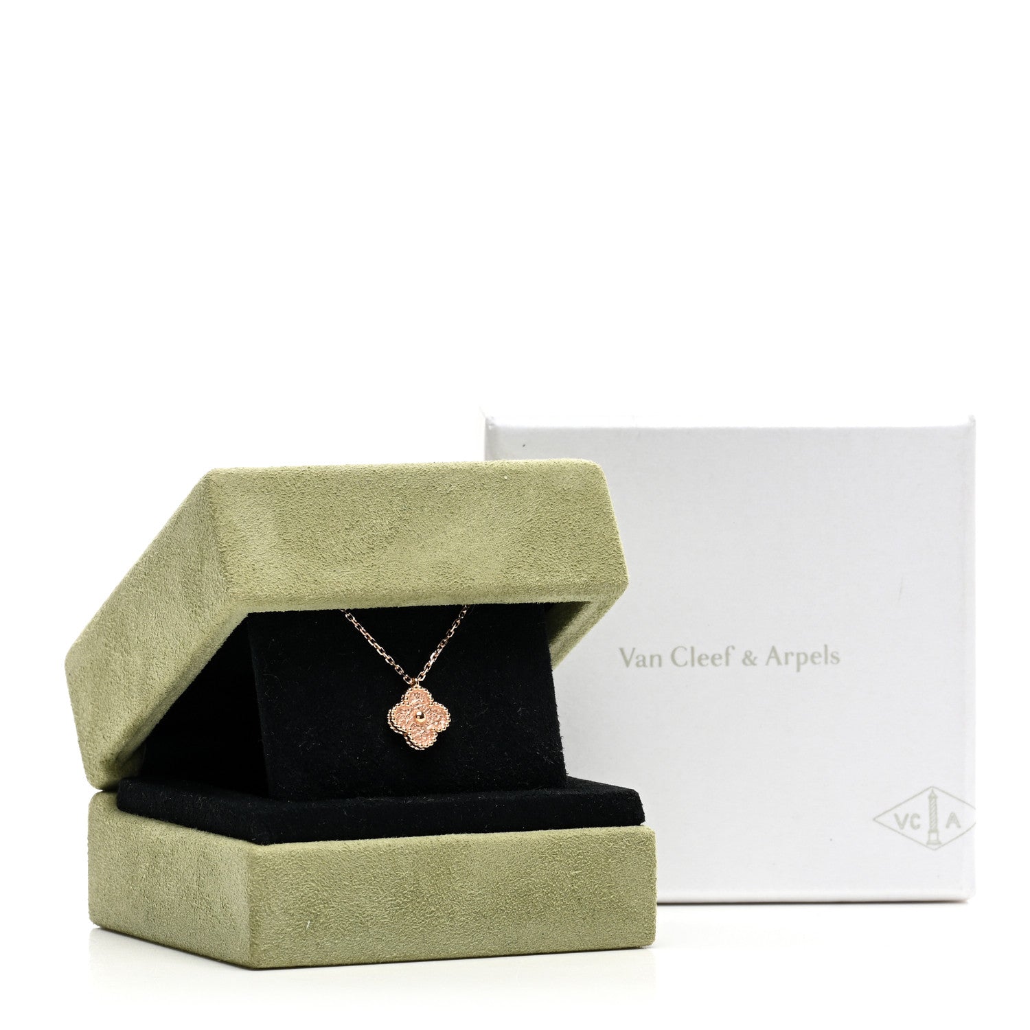 Van Cleef & Arpels 18K Rose Gold Sweet Alhambra Pendant Necklace 5 of 5