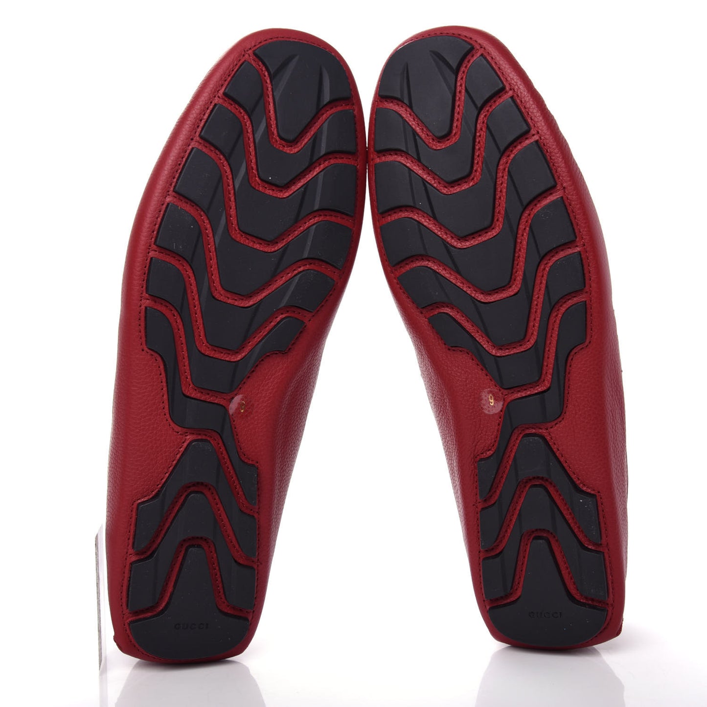 Calfskin Web Mens Driver Loafers 9 Red