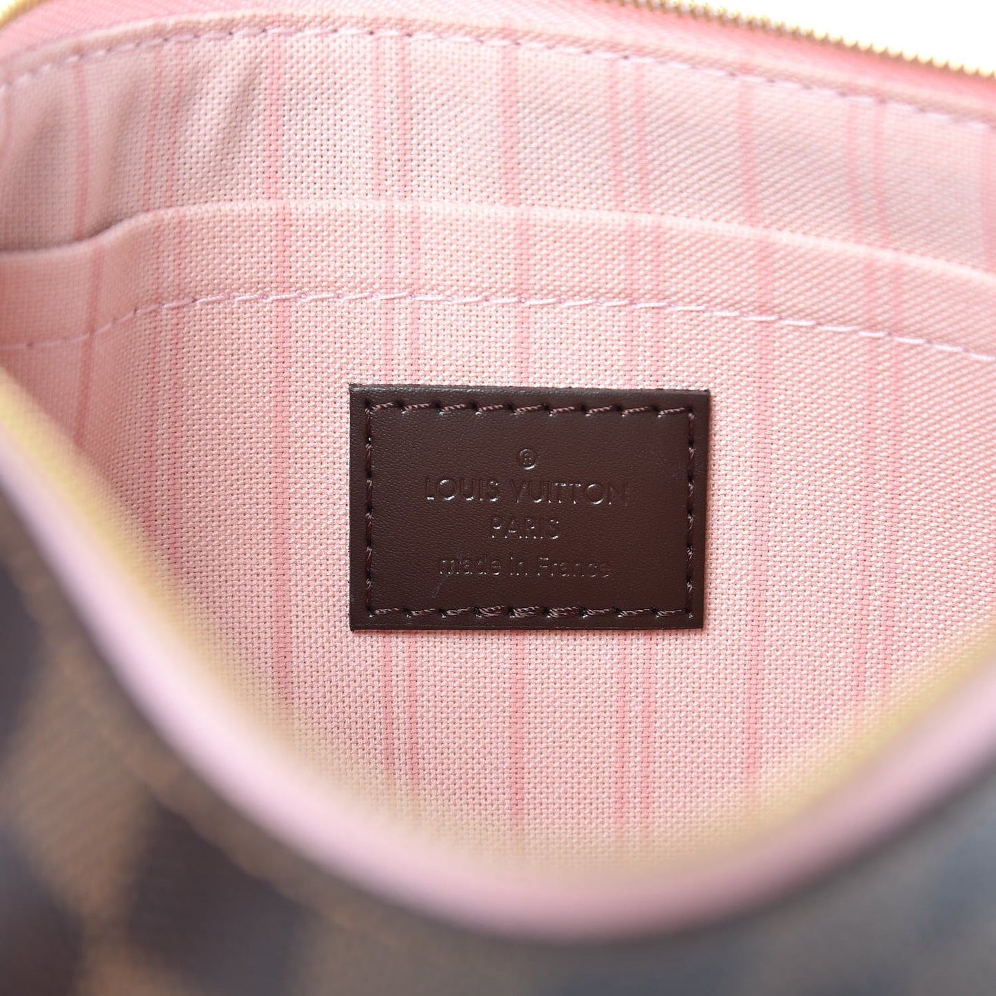 Damier Ebene Neverfull MM GM Pochette Rose Ballerine
