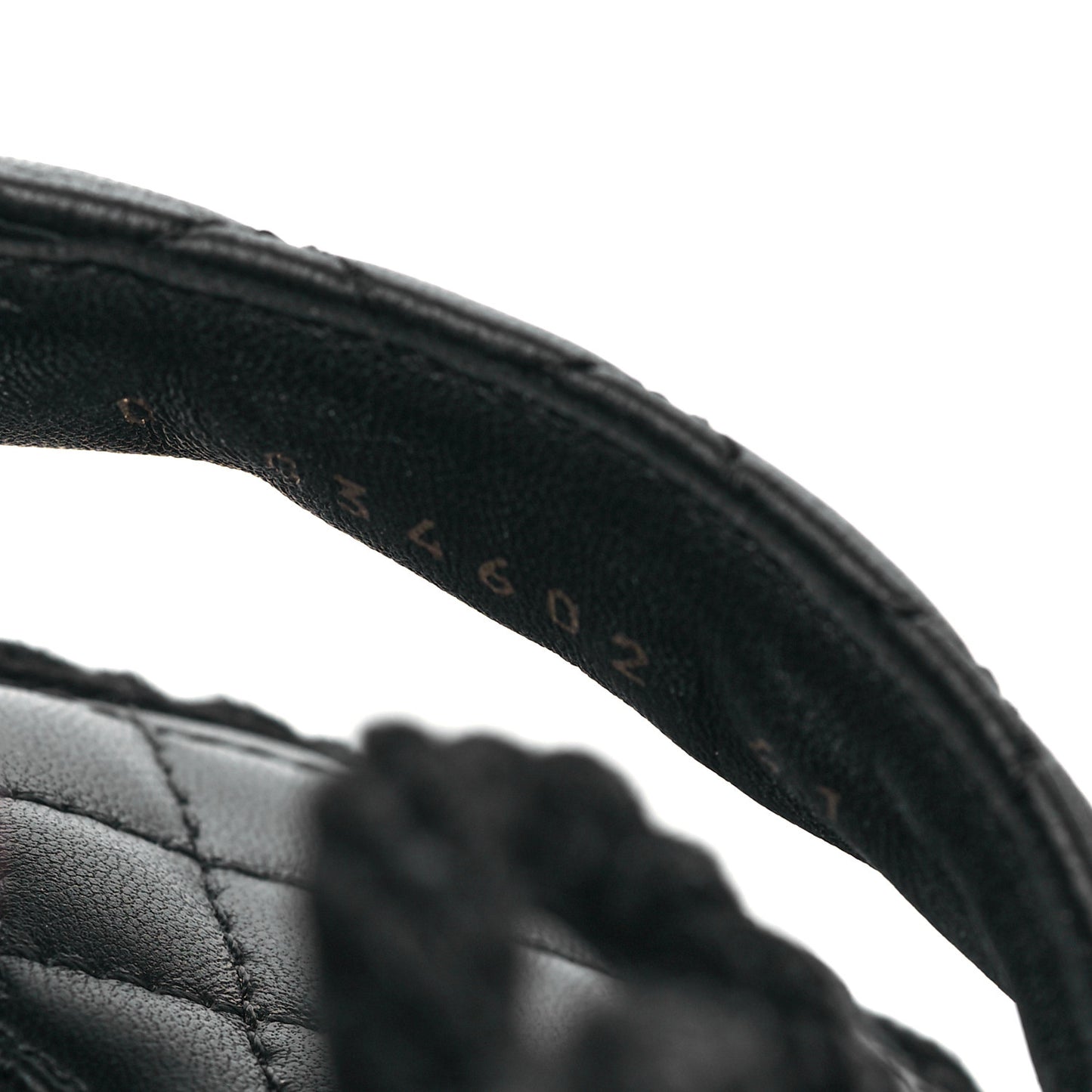 Cord Lambskin Quilted Logo Sandals 41 Black