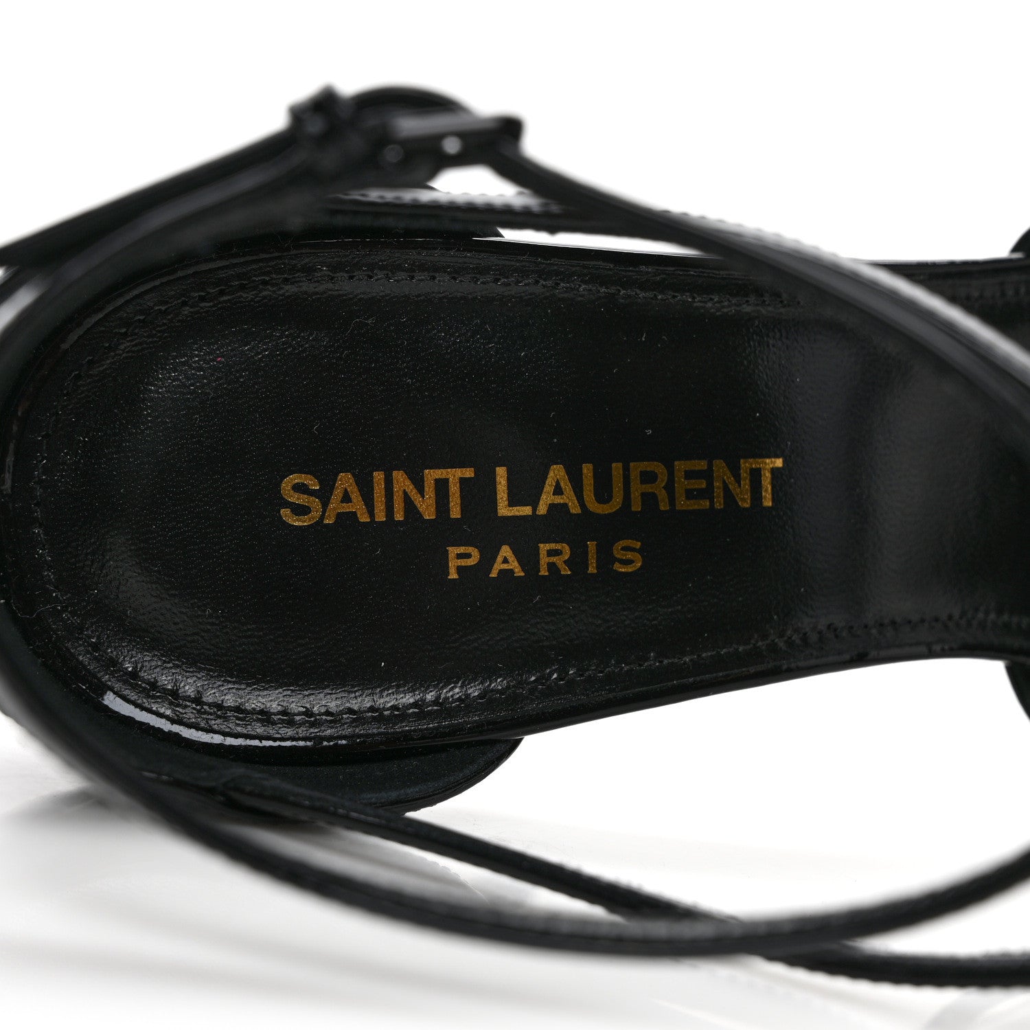 Saint Laurent Patent Cassandra 100 Ankle Strap Sandals 40.5 Black 7 of 8