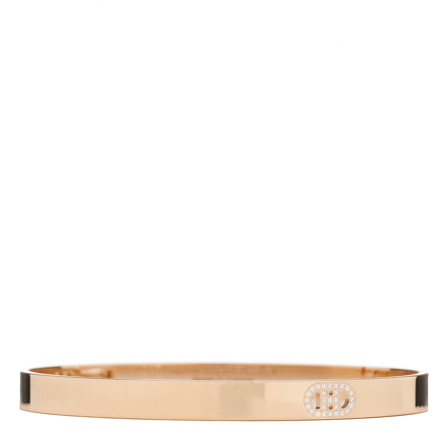 Hermes 18K Rose Gold Diamond PM H D'Ancre Bracelet ST 1 of 5