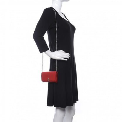 Fendi Vitello Liberty Century Lucido By The Way Continental Wallet On Chain Rosso 2 of 8
