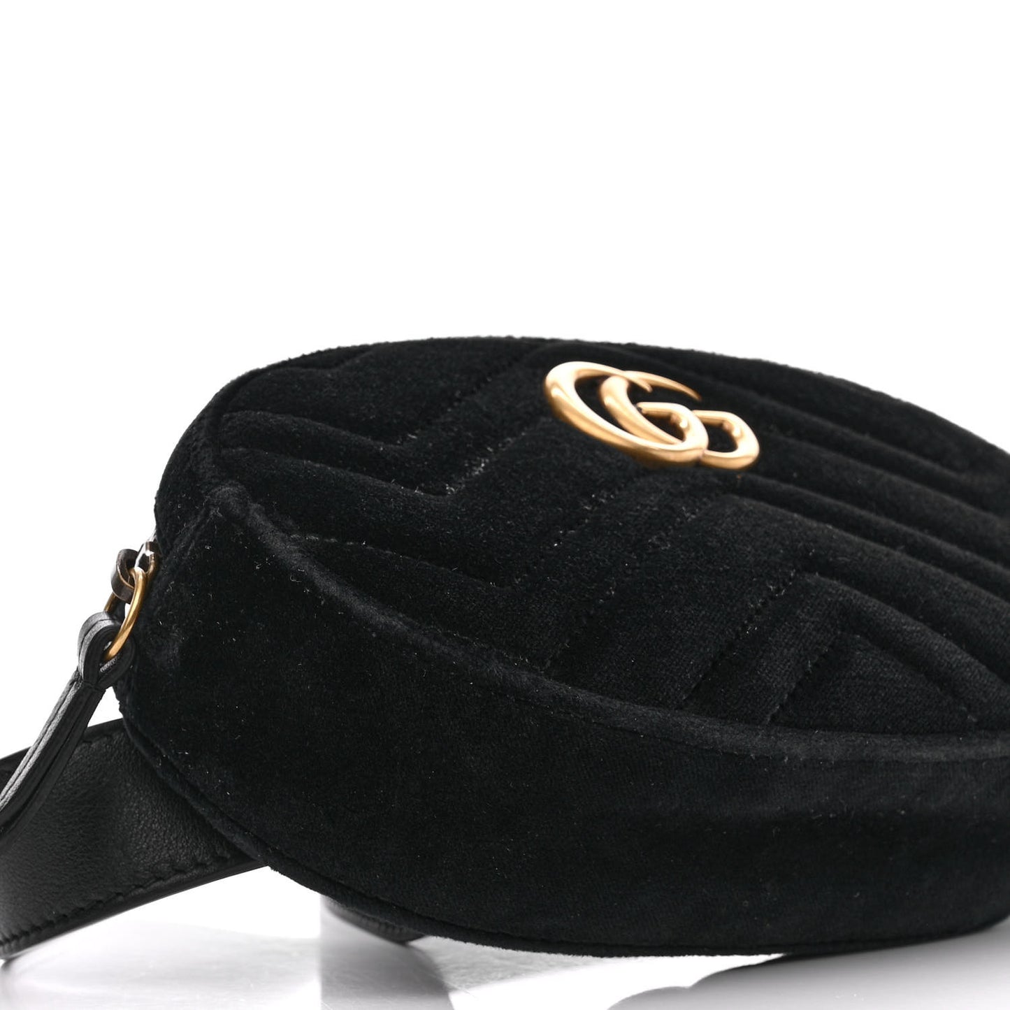 Velvet Matelasse GG Marmont Belt Bag Black