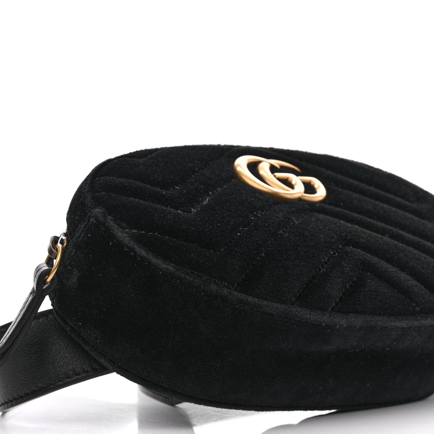 Gucci Velvet Matelasse GG Marmont Belt Bag Black 12 of 13