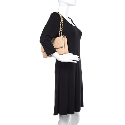 Chanel Caviar Quilted Medium Double Flap Beige 2 of 10