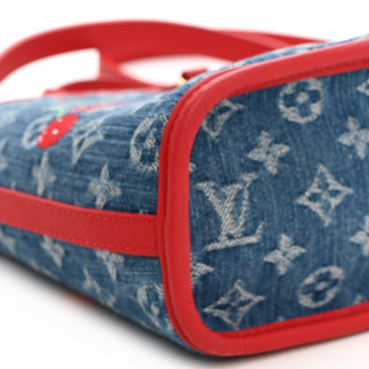 Louis Vuitton LV X TM Monogram Denim Cerises Neverfull Inside Out BB 8 of 9
