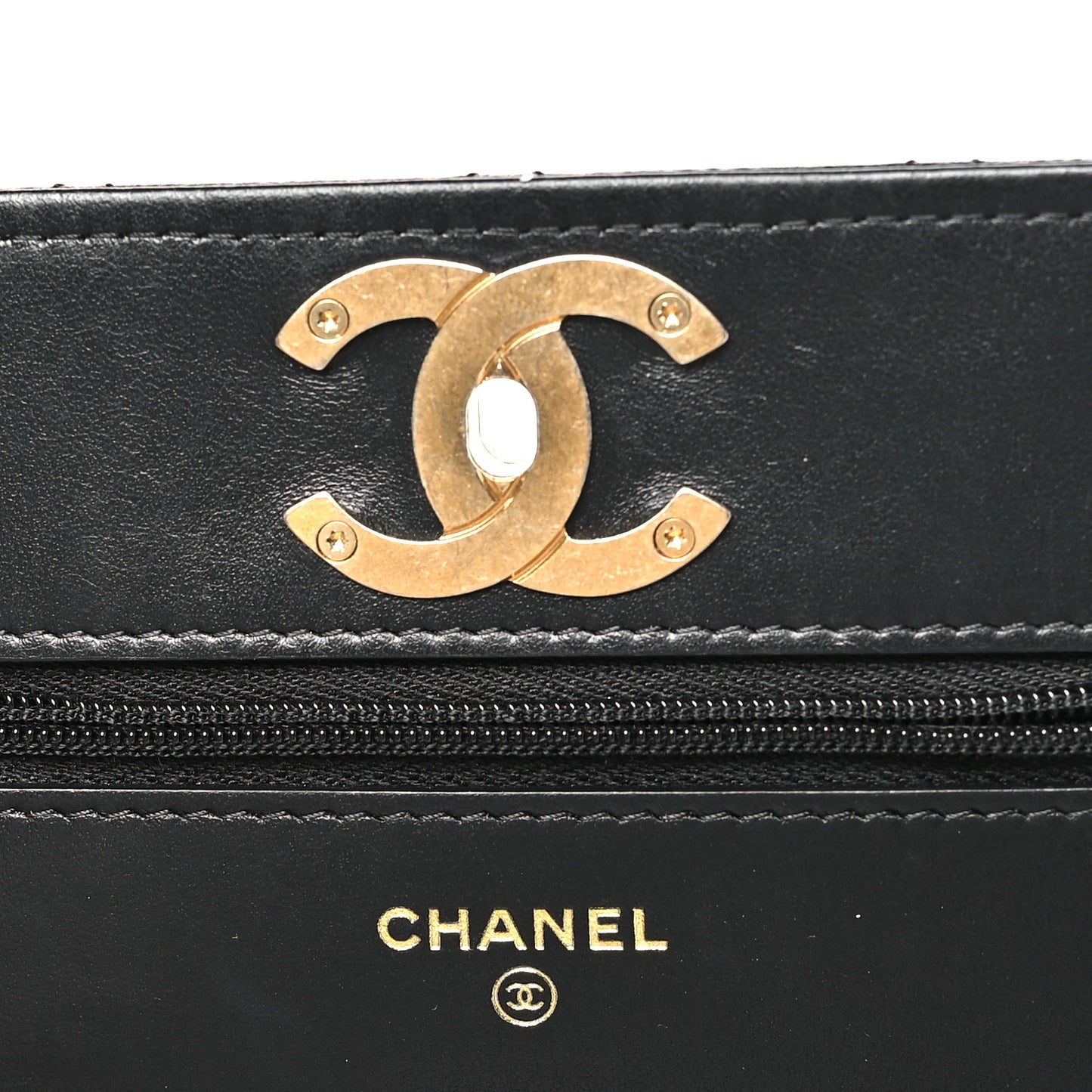 Caviar Quilted Camellia Wallet On Chain WOC Black