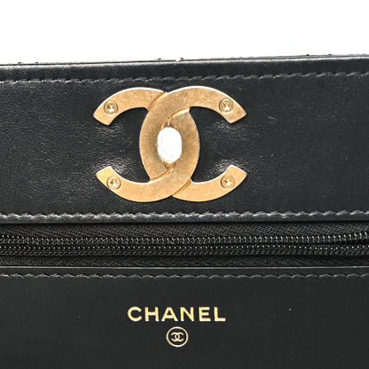 Chanel Caviar Quilted Camellia Wallet On Chain WOC Black 6 of 12