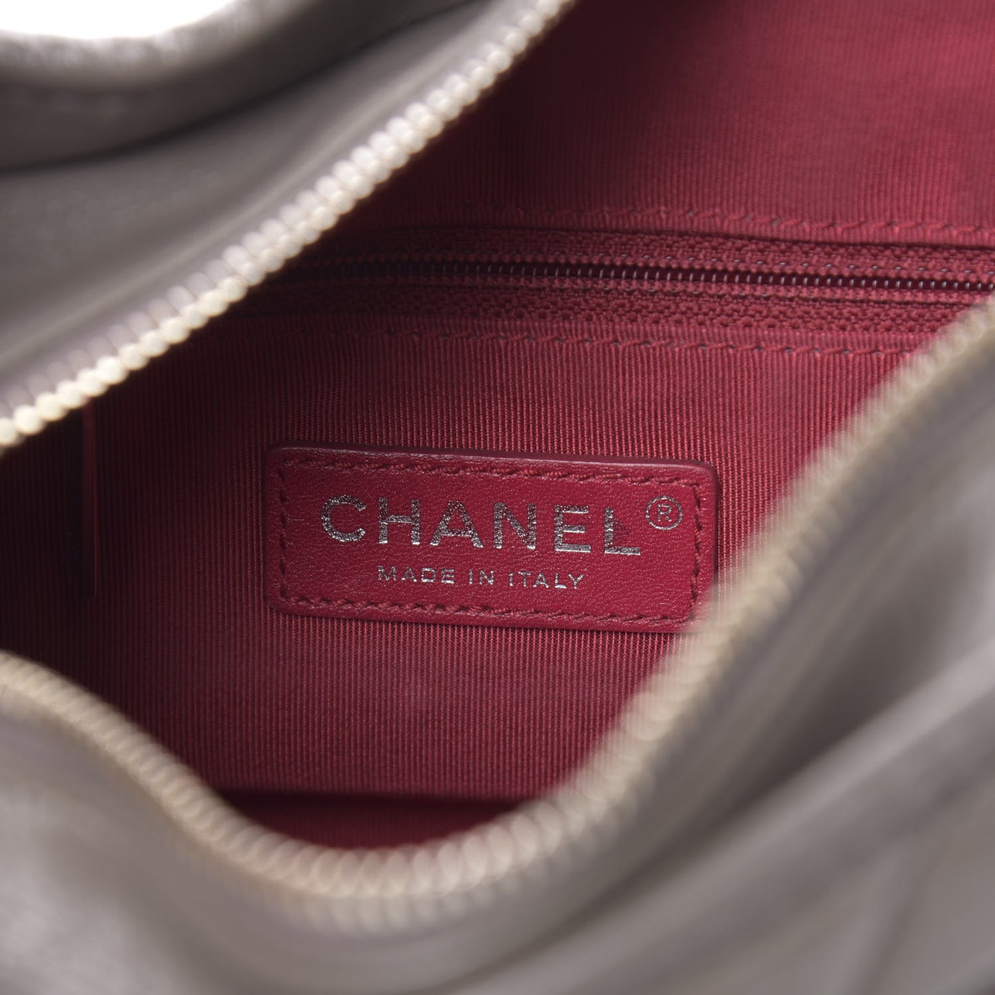 Aged Calfskin Quilted Small Gabrielle Hobo Grey