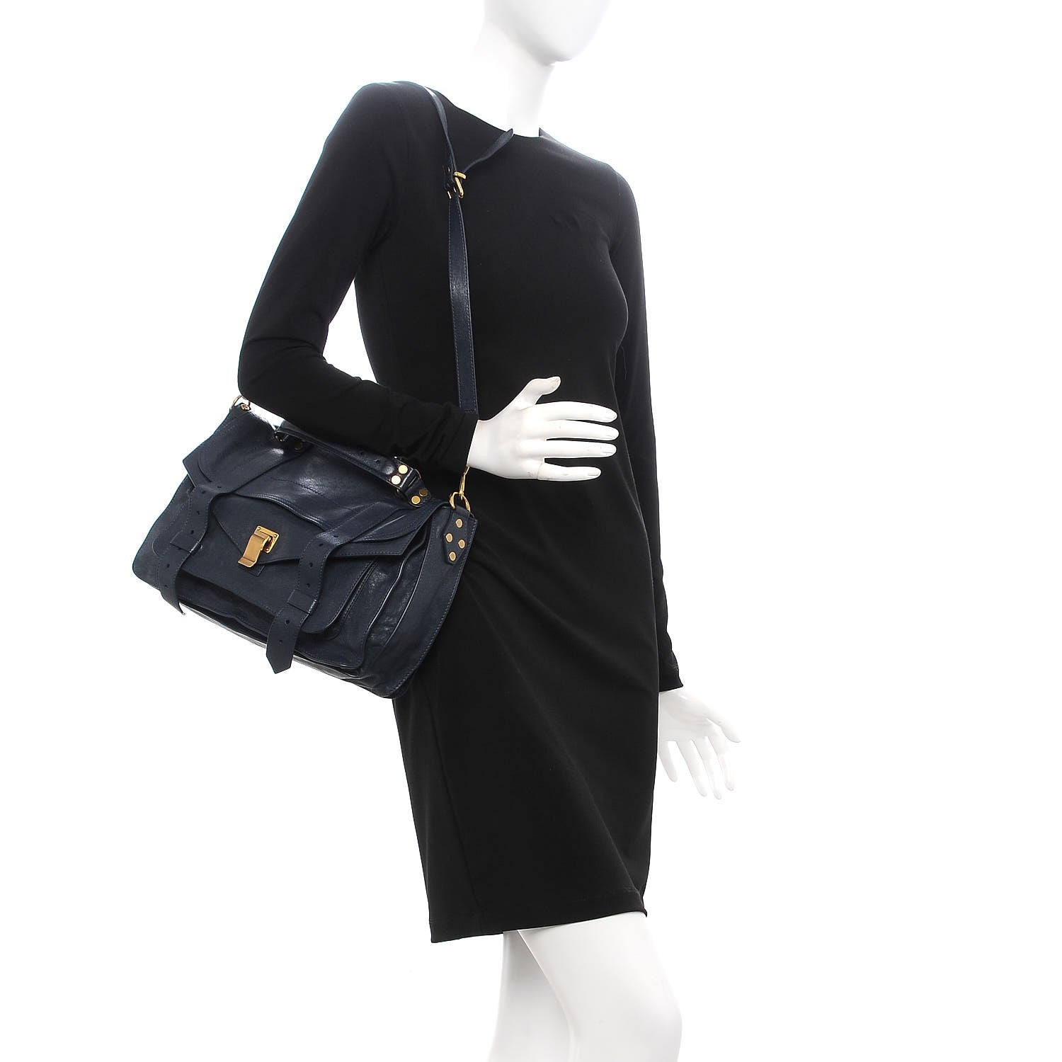 Proenza Schouler Lambskin Medium PS1 Satchel Midnight 2 of 8