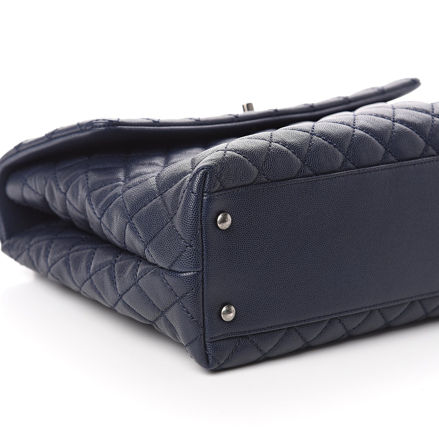 Caviar Quilted Large Coco Handle Flap Blue