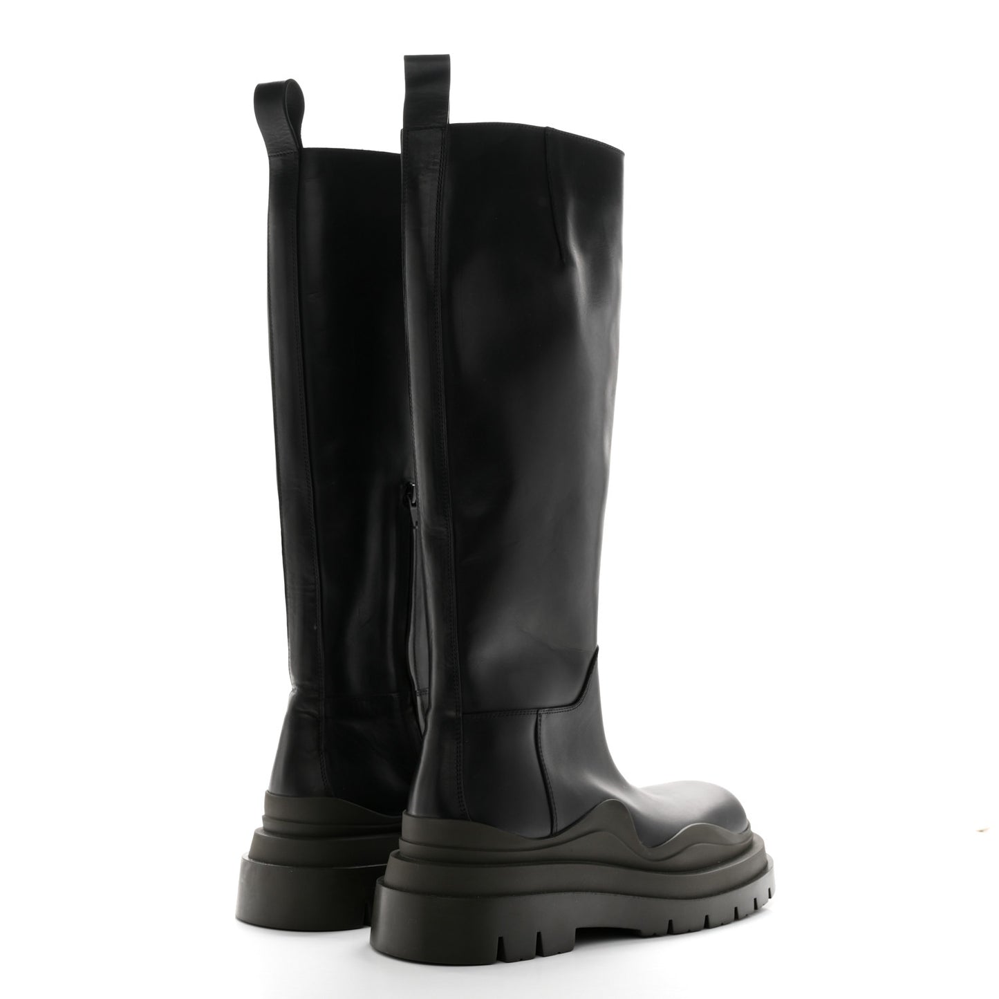 Calfskin The Tire High Boots 39.5 Black
