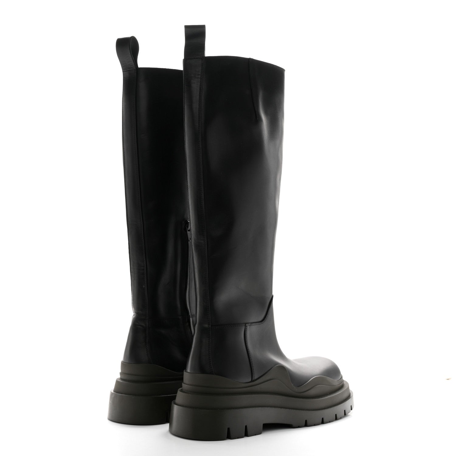Bottega Veneta Calfskin The Tire High Boots 39.5 Black 4 of 9