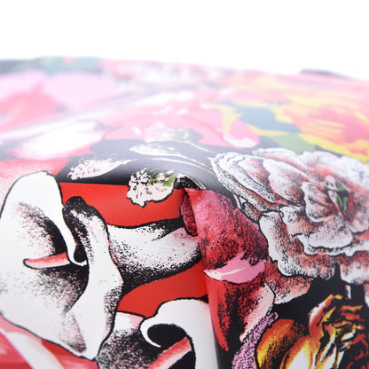 Versace Calfskin Vintage 90's Logo Floral Tote Black 10 of 13