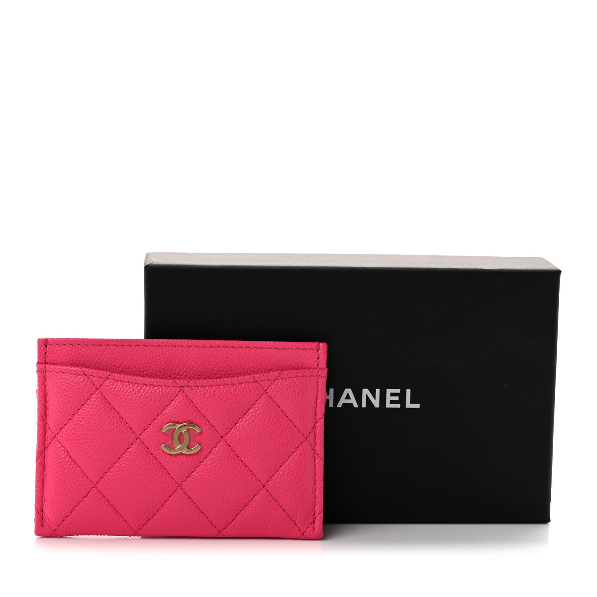 Chanel Caviar Quilted Card Holder Fuchsia 9 of 9