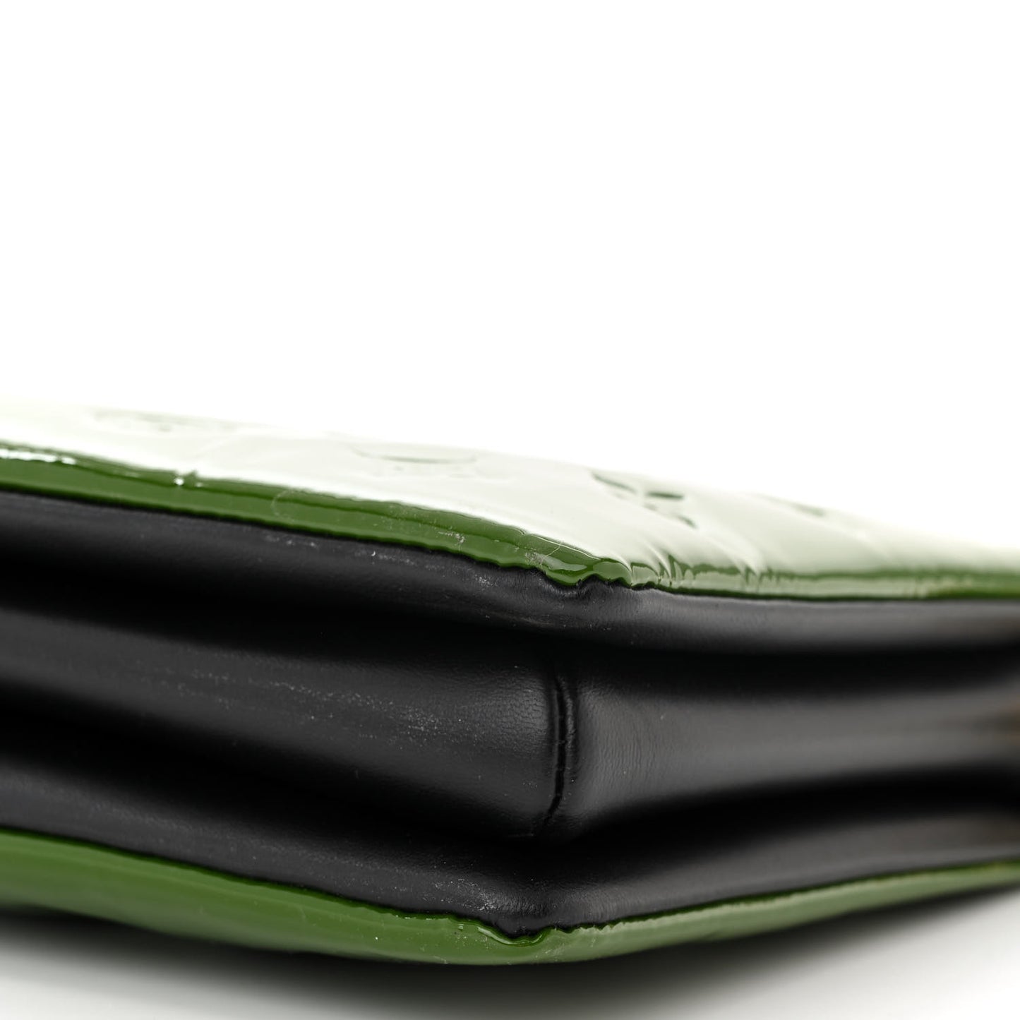 Patent Embossed Monogram Coussin PM Green Black