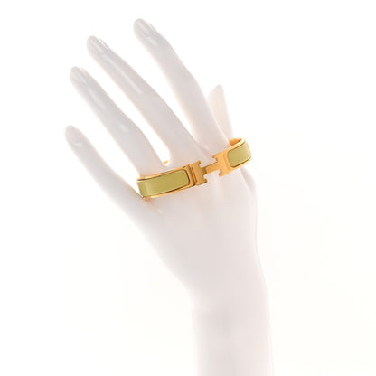 Hermes Enamel Narrow Clic Clac H Bracelet PM Jaune Citron 2 of 5
