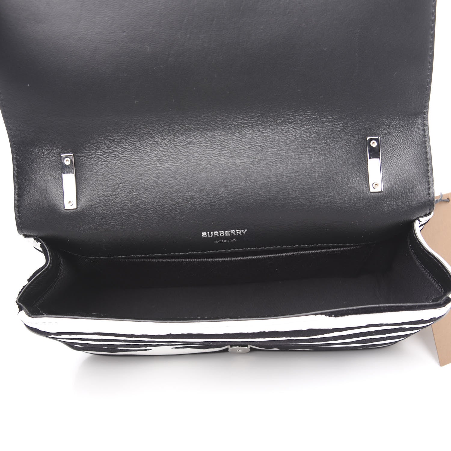 Burberry Calfskin Zebra Print Lola Bag Black White 4 of 8